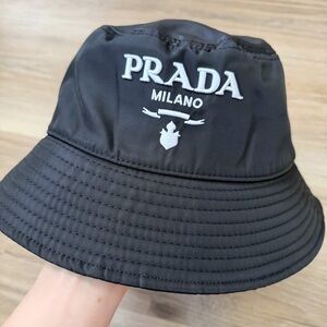 Prada Black Quilted Nylon Bucket Hat
